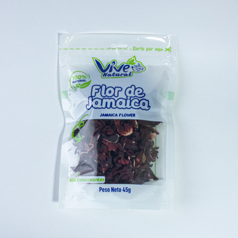 Hierba Deshidratada Vive Natural Natural Flor De Jamaica 45