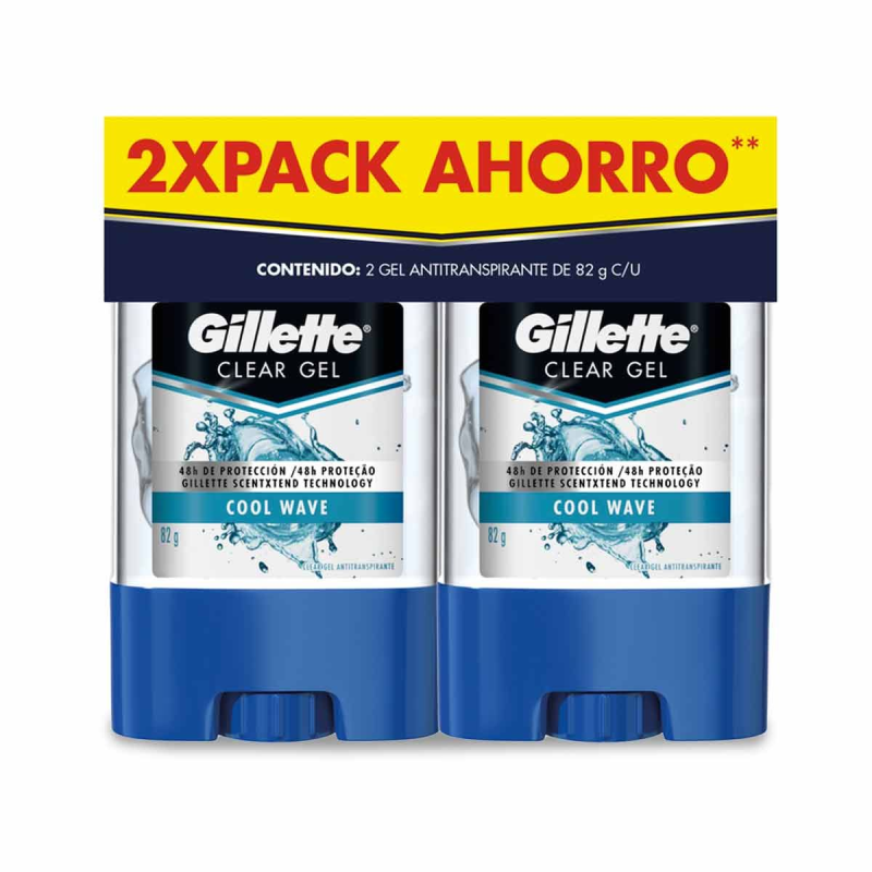 Desodorante Gillette Clear Gel Cool Wafe 2 Und 82 Gr