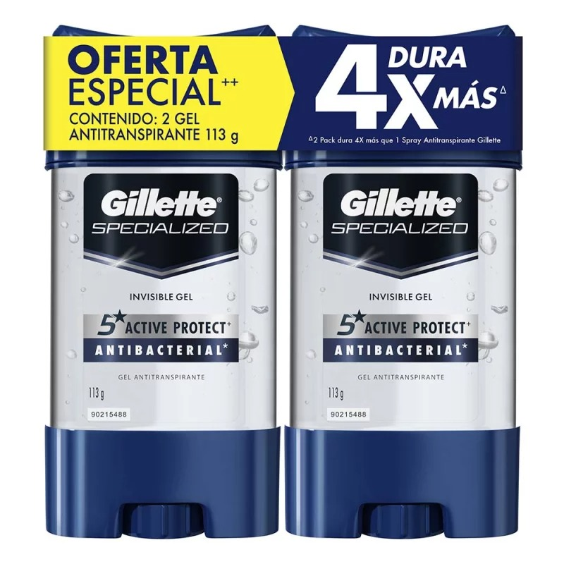 Desodorante Gillette X 2unidad X 113g Clear Gel