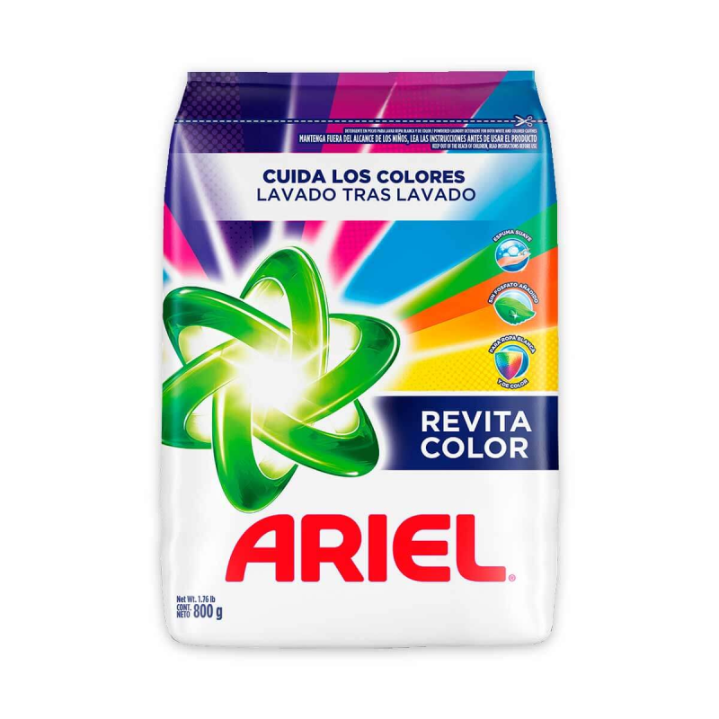 Detergente En Polvo Ariel Revitacolor 800 Gr