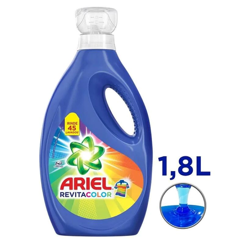 Detergente Liquido Ariel Revitacolor 1800 Ml