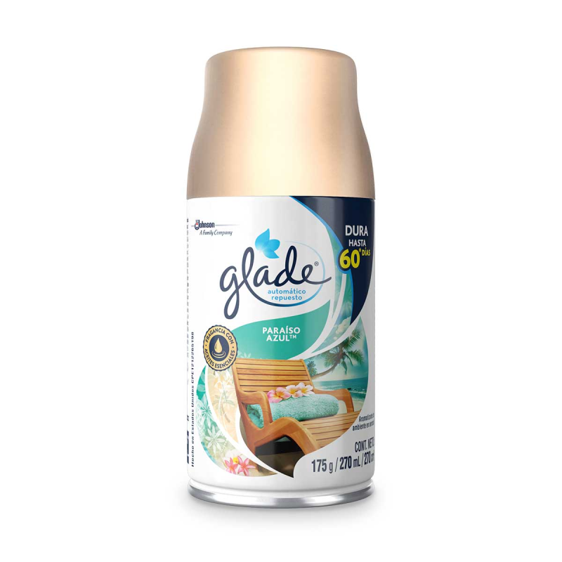 Ambientador Glade Automatico Paraiso Azul 175 Gr