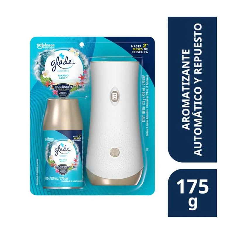 Ambientador Glade Automatico Repuesto Paraiso Azul 175 Gr
