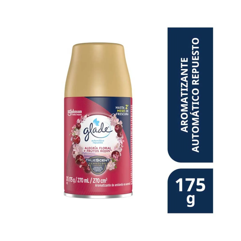 Ambientador Glade Automatico Floral Frutos Rojos 175 Gr