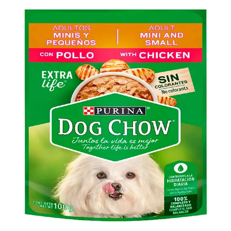 Concentrado Dog Chow Adulto Pollo Razas Minis Pequenas 100 Gr