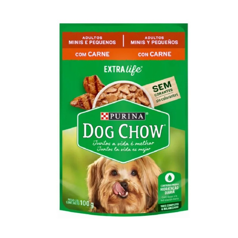 Concentrado Dog Chow Carne Adulto Razas Minis Pequenas 100 Gr