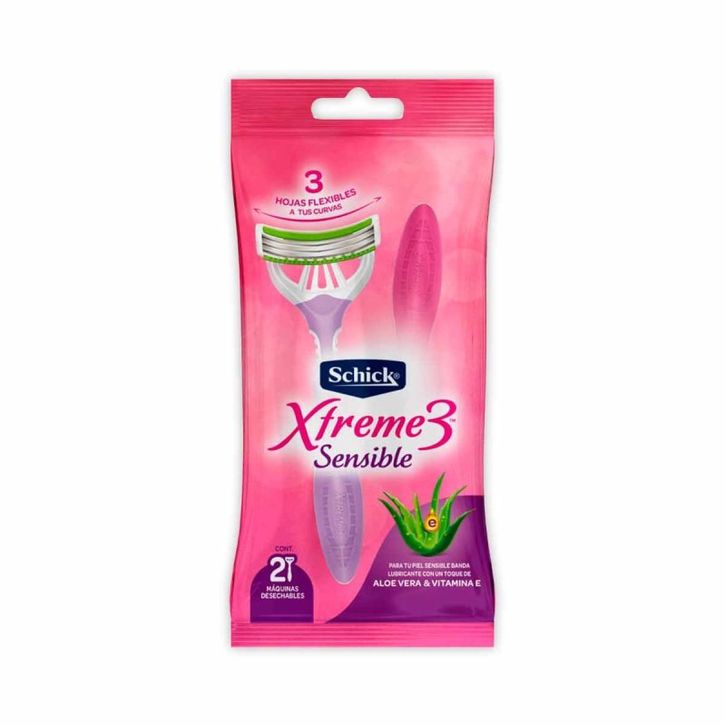 Maquina De Afeitar Schick Xtreme Sencible Mujer 2 Und