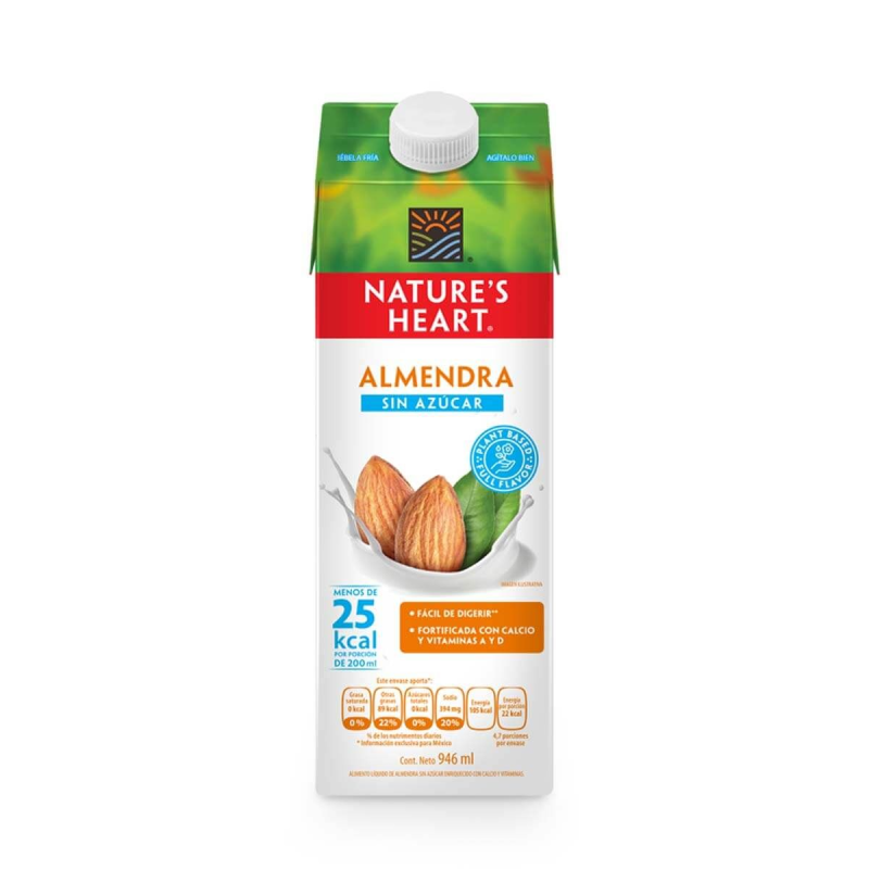 Bebida Nature"s Heart Almendras Sin Azucar 946 Ml