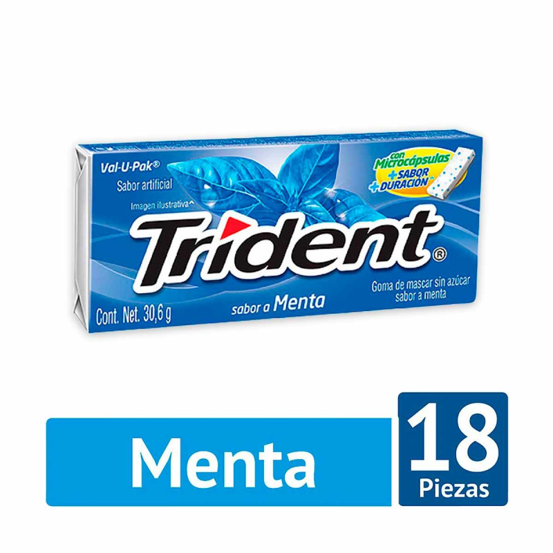 Chicles Trident Menta 30,6 Gr