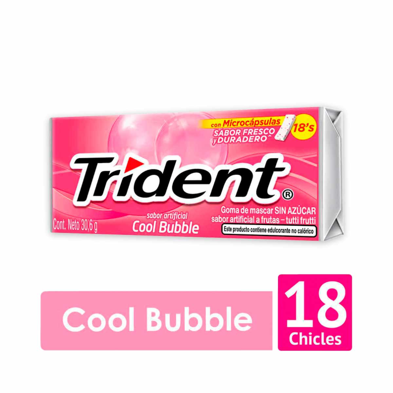 Chicles Trident Cool Bubble 30,6 Gr