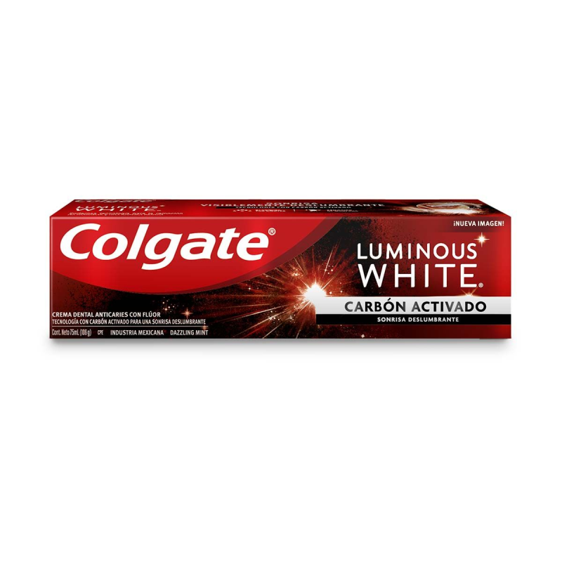 Crema Dental Colgate Luminous White Carbon Activado 75 Ml