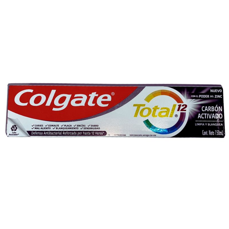 Crema Dental Colgate Total 12 Carbon Activado 150 Ml