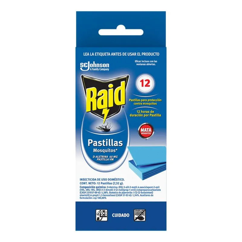 Insecticida Raid Noches Repuesto 12 Pastillas