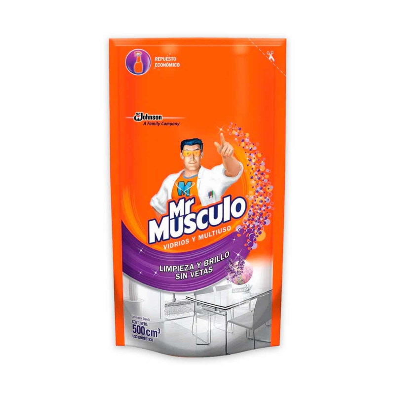 Limpia Vidrios Mr Musculos Musculos Lavanda Doypack 500 Ml