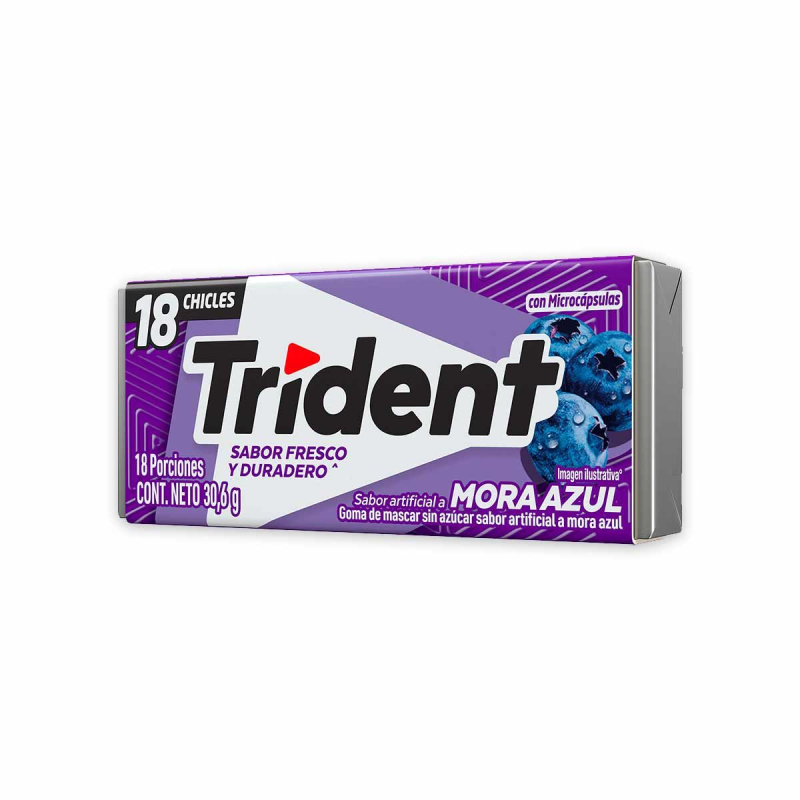 Chicles Trident Mora Azul 30,6 Gr