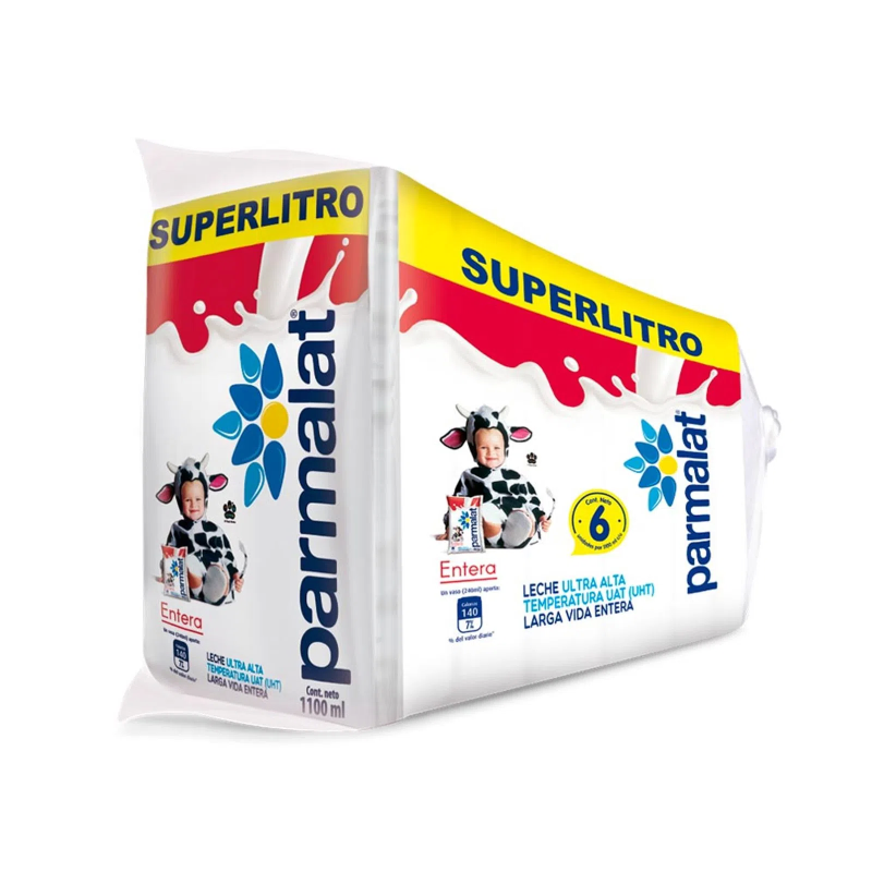 Leche Entera Parmalat Con Vitaminas Con Vitaminas Bolsa 1100 X 6 Und