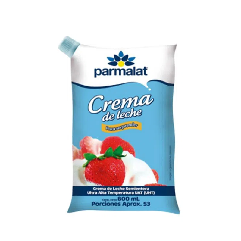 Crema De Leche Parmalat Bolsa Con Tapa 800 Ml
