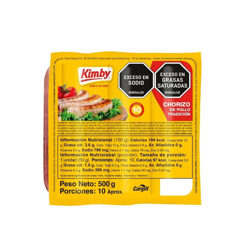 Chorizo Kimby Pollo Tradicional 500 Gr