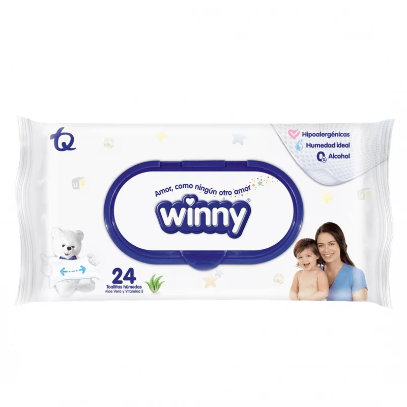Panitos Humedos Winny Aloe Vitamina E 24 Und