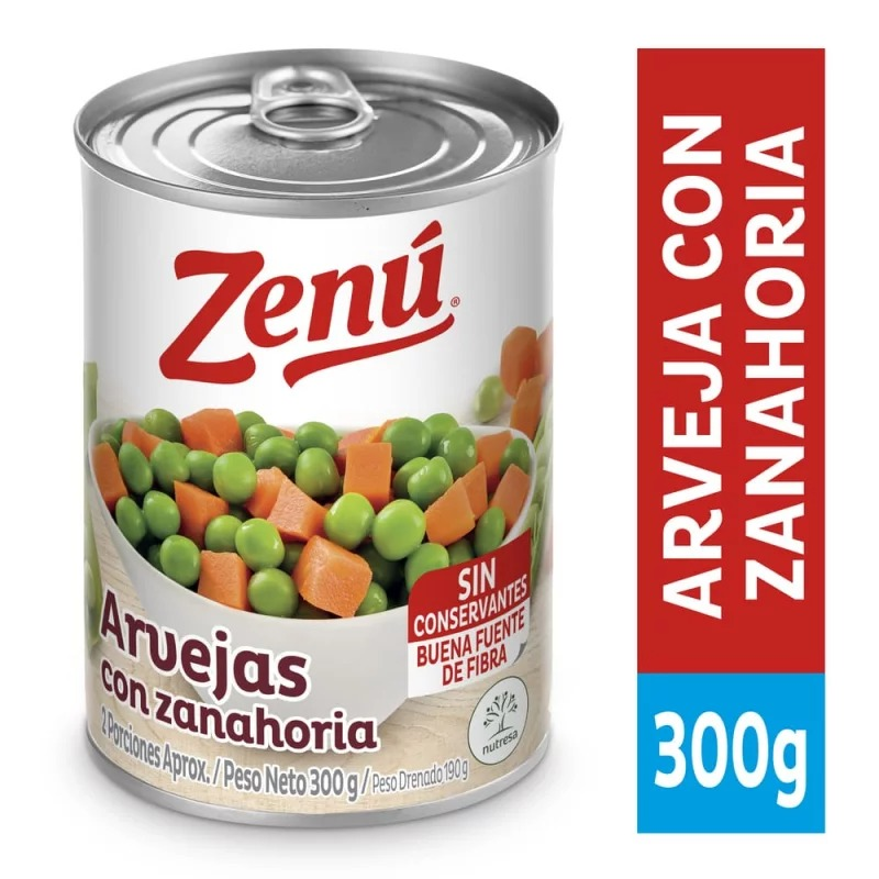 Arveja-zanahoria Zenu X 300g Lata