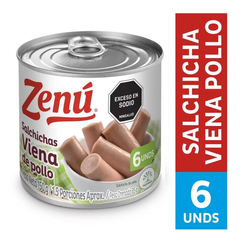 Salchicha Zenux150g Viena Pollo