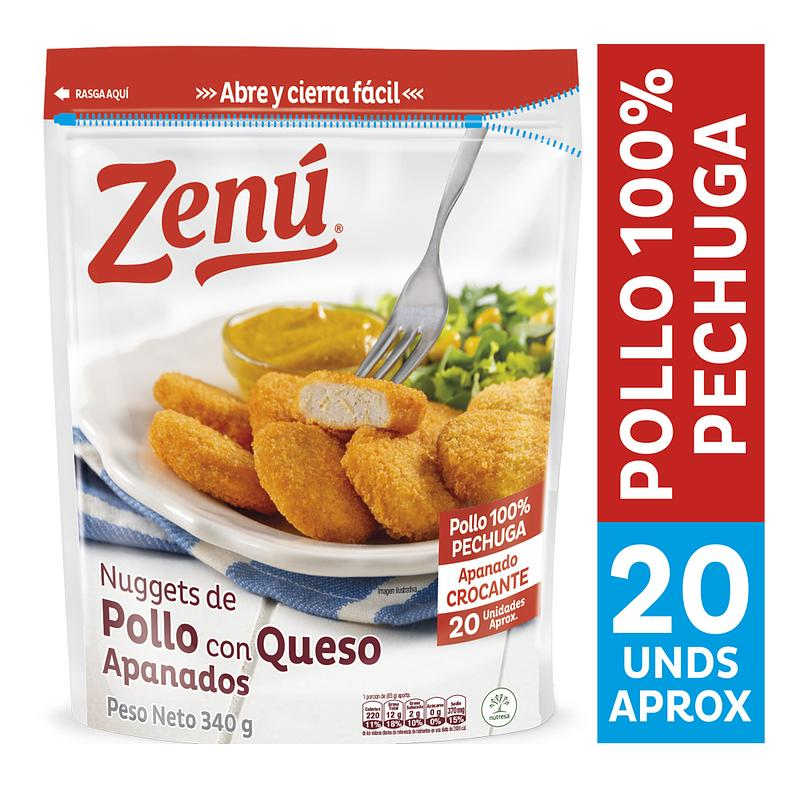 Nuggets Zenu Pollo Queso Apanado 340g