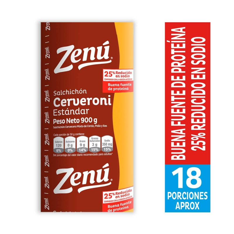 Salchichon Zenu Cerveroni Estandar 900 Gr