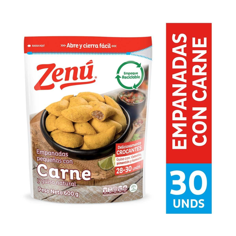 Empanadas Zenu Carne Pequena 30 Und 600 Gr