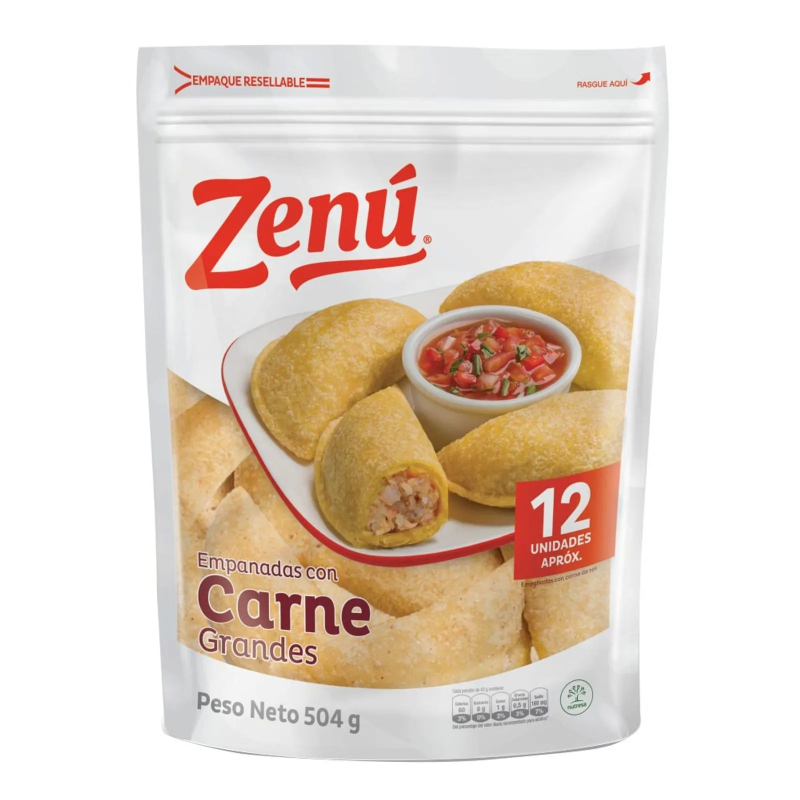 Empanadas Zenu Carne Grande 12 Und 504 Gr