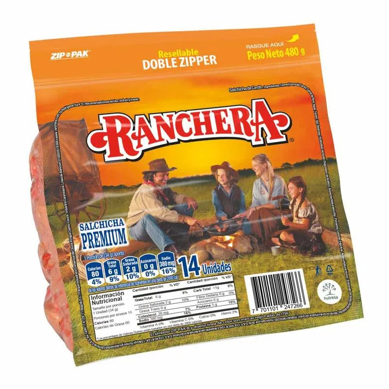 Salchicha Ranchera Hera 480 Gr