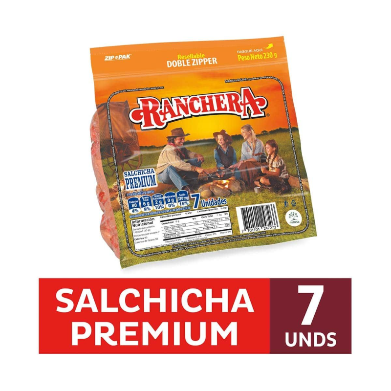 Salchicha Ranchera Hera 230 Gr
