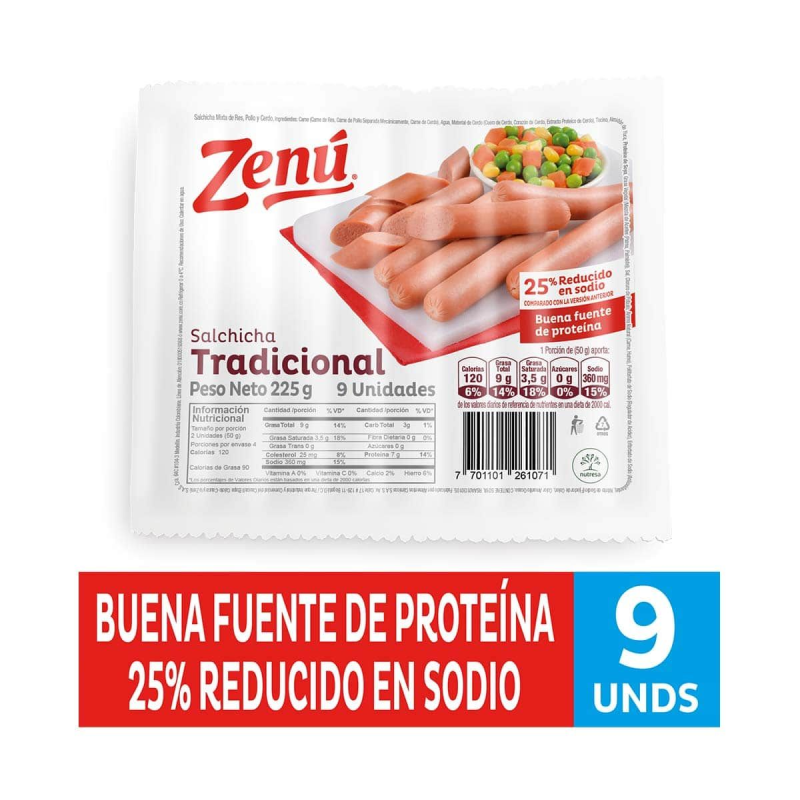 Salchicha Zenu Tradicional 225 Gr