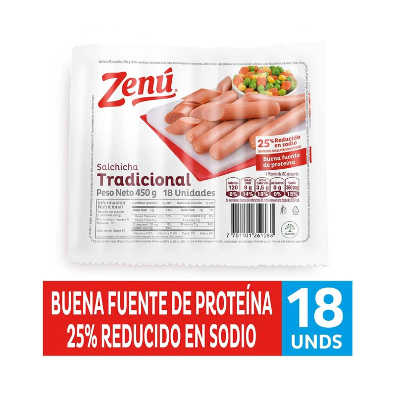 Salchicha Zenu Tradicional 450 Gr