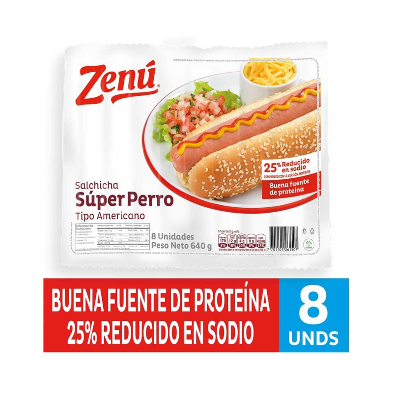 Salchicha Zenu Super Perro 640 Gr