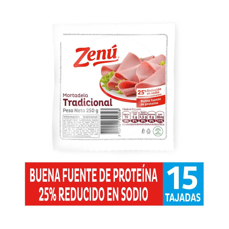 Mortadela Zenu Tradicional 250 Gr