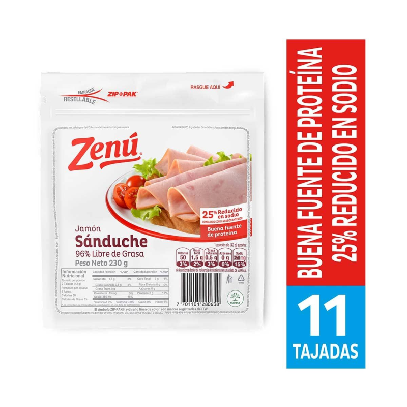 Jamon Zenu Sanduche Cerdo 230 Gr