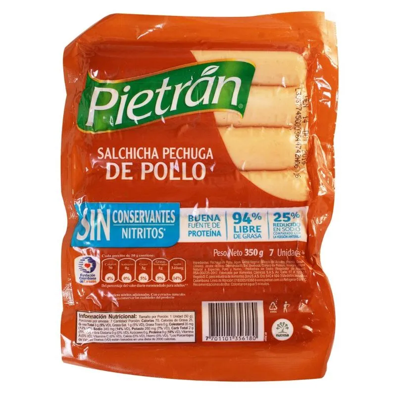 Salchicha Pietran De Pollo 350g