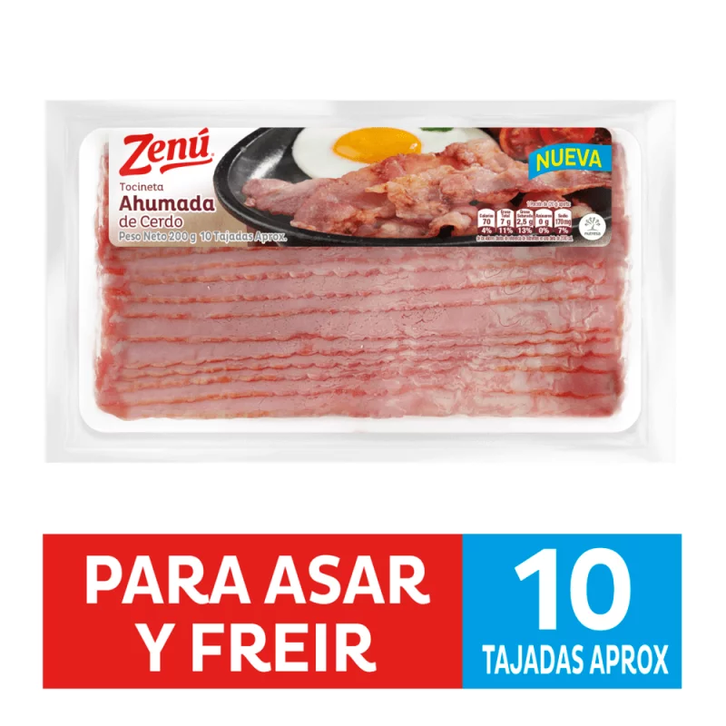 Tocineta Zenu Ahumada Cerdo 200 Gr