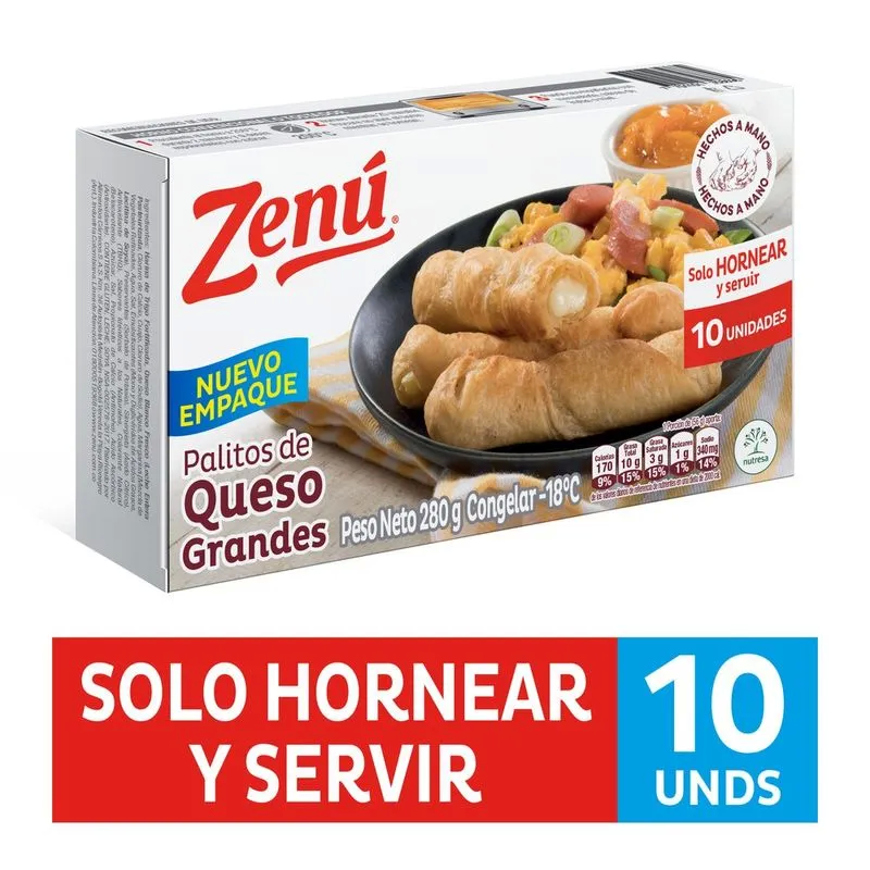 Palitos De Queso Zenu Para Hornear 280 Gr
