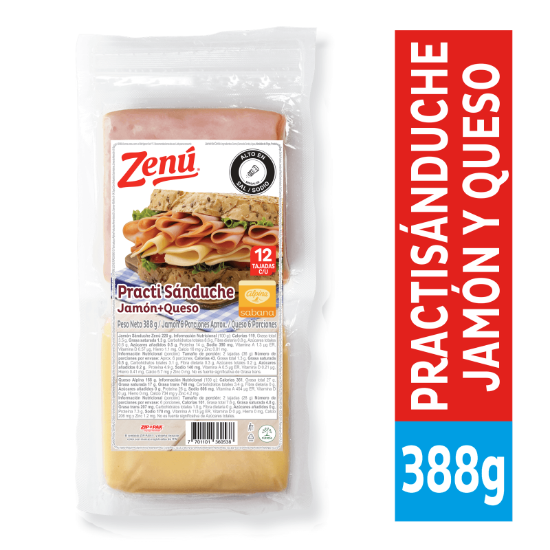 Practi Zenu Sanduche 388 Gr