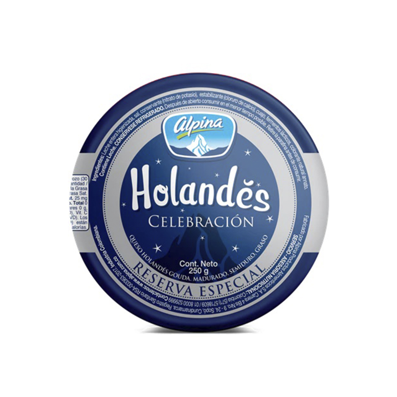 Queso Alpina Holandes Celebracion 250 Gr