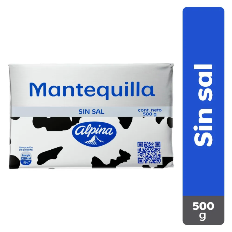 Mantequilla Alpina Sin Sal 500 Gr
