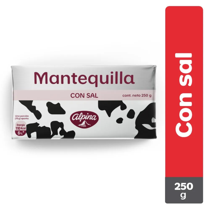 Mantequilla Alpina Con Sal 250 Gr
