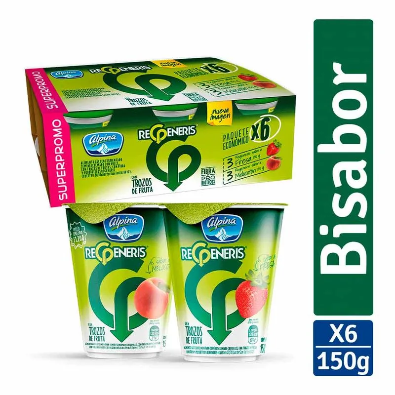 Alimento Lacteo Regeneris Multisabores 4 Und 150 Gr