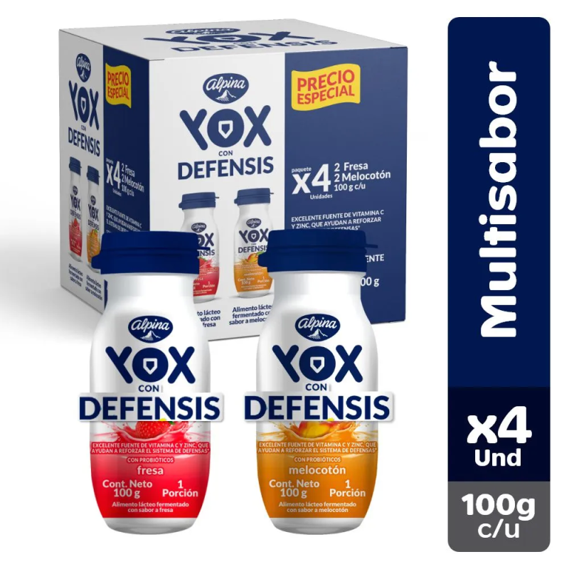 Alimento Lacteo Yox Defensis 4 Und 100 Gr