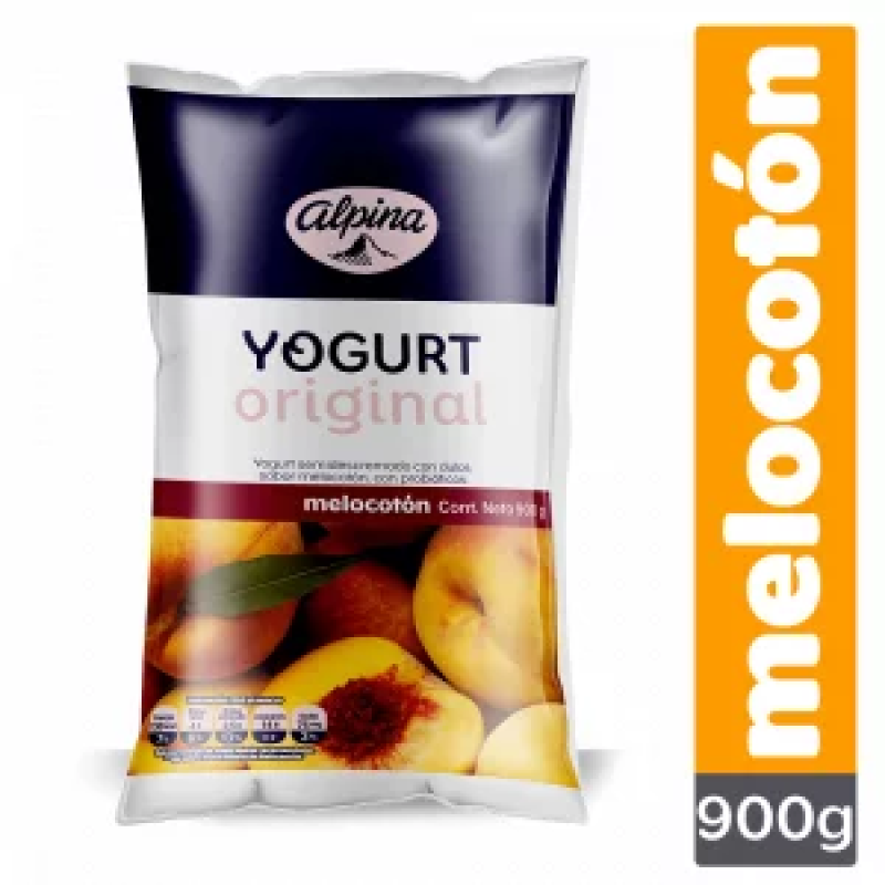 Yogurt Alpina Melocoton Bolsa 900 Ml