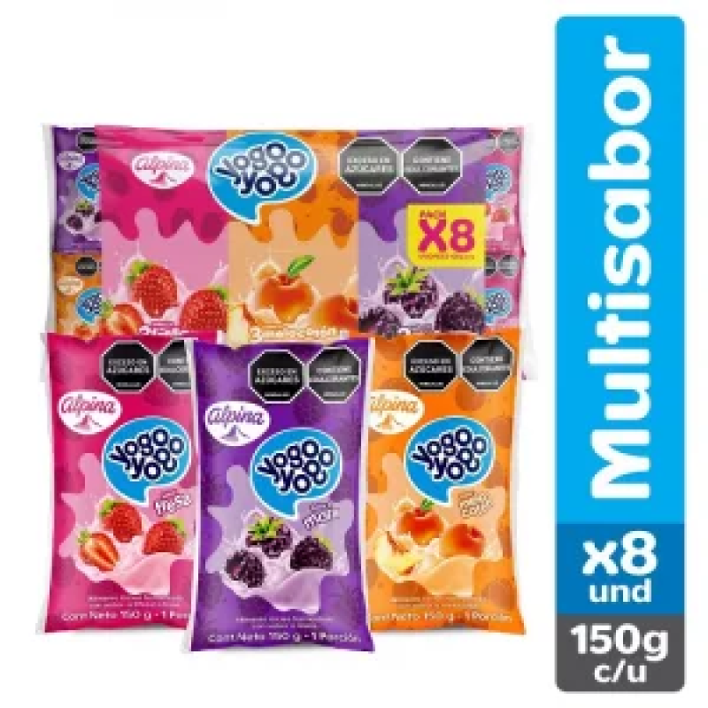 Yogurt Yogo Yogo Surtido 8 Und 150 Ml