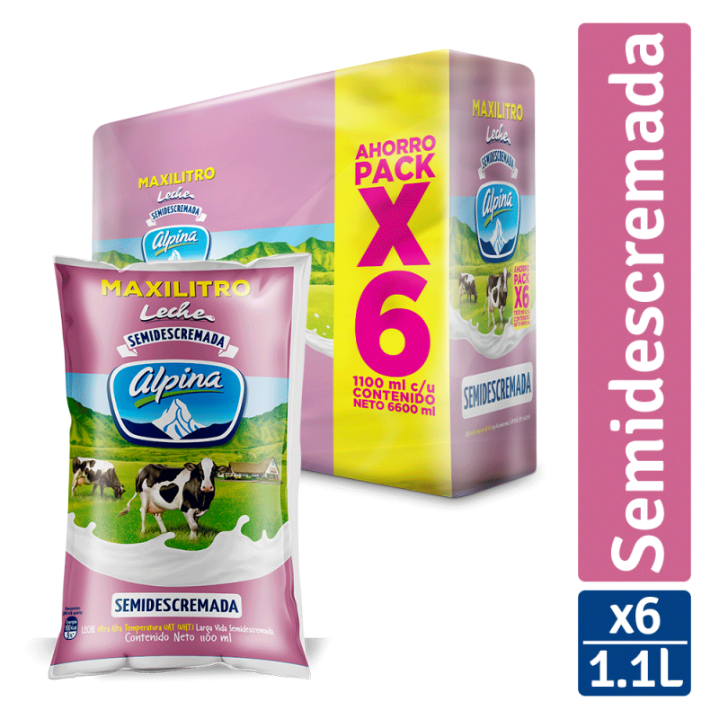 Leche Alpina Bolsa 1100 Ml X 6 Und