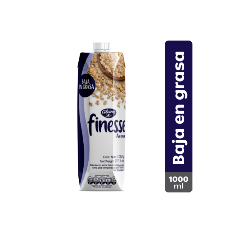 Avena Finesse Baja En Grasa 1000 Ml