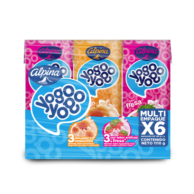 Alimento Lacteo Yogo Yogo Multisabores 6 Und 185 Ml